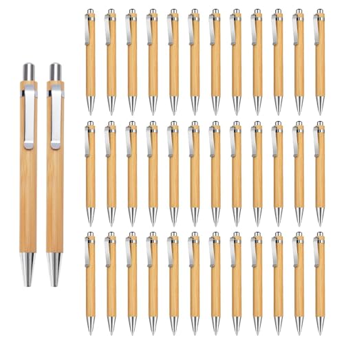 Tagtight 80 Stück Bambus Kugelschreiber Schreibgerät, DIY Kugelschreiber Gravierbarer, Schwarze Tinte, Ergonomischer Kugelschreiber Hochwertig, Druckkugelschreiber Büro & Schul Bedarf Tagtight 80 Stück Bambus Kugelschreiber Schreibgerät, DIY Kugelschreiber Gravierbarer, Schwarze Tinte, Ergonomischer Kugelschreiber Hochwertig, Druckkugelschreiber Büro & Schul Bedarf von Tagtight