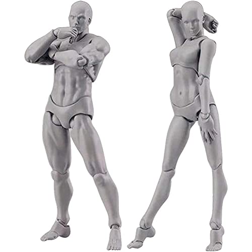 Tagtight Body Puppe, Body Doll, Künstlerpuppe Blockhead Mannequin mit Gelenken, Zeichnungsfiguren für Figurmodell, Herren + Damen, Set () von Tagtight
