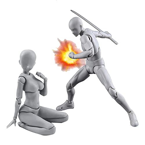 Tagtight Body Puppe, Künstler Manikin Zeichenmodell, Actionfiguren PVC-Menschenpuppe Modell, Gelenk-Mannequin, Drawing Figure Models für Skizzieren, Malen, Zeichnen (Weiblich + Männlich,) von Tagtight