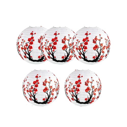 Tagtight Lampenschirm Lampion Rund, Kirschblumen Papierlaterne, 30cm Gerippter Papier Lampion, Chinesische Lampenschirm zum Aufhängen, Himmelslaterne, Gartenlaterne für Garten Hochzeit Tagtight Lampenschirm Lampion Rund, Kirschblumen Papierlaterne, 30cm Gerippter Papier Lampion, Chinesische Lampenschirm zum Aufhängen, Himmelslaterne, Gartenlaterne für Garten Hochzeit von Tagtight