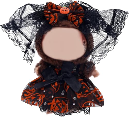 Taicols 17 cm Puppenkleidung für Halloween, Kleidung für Puppe mit Süßes Kürbisrock und Schleifenschleier, Halloween Bekleidung für Plüsch Puppe, Horror Kostümzubehör, für Mädchen DIY Geschenke Taicols 17 cm Puppenkleidung für Halloween, Kleidung für Puppe mit Süßes Kürbisrock und Schleifenschleier, Halloween Bekleidung für Plüsch Puppe, Horror Kostümzubehör, für Mädchen DIY Geschenke von Taicols