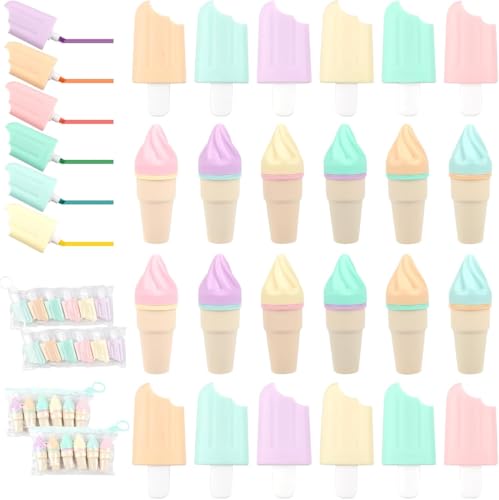 Taicols 24 Stück Mini Textmarker Set, Eisförmige Highlighter, 6 Candy Farbe Leuchtstifte, Klein Lustige Marker, Mehrzweck Markierungsstifte für Zuhause, Schule, Büro, Erwachsene Kinder Geschenke Taicols 24 Stück Mini Textmarker Set, Eisförmige Highlighter, 6 Candy Farbe Leuchtstifte, Klein Lustige Marker, Mehrzweck Markierungsstifte für Zuhause, Schule, Büro, Erwachsene Kinder Geschenke von Taicols