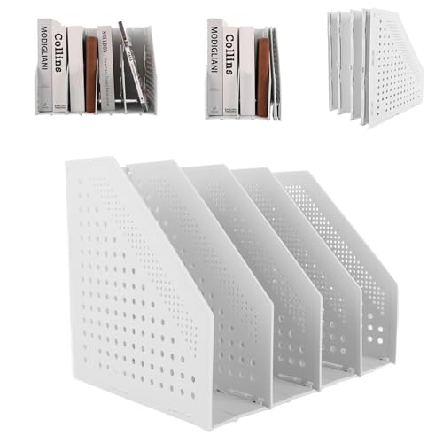 Taicols Faltbarer Stehsammler A4, Einziehbare Zeitschriftenhalter, Aktenmagazinhalter mit 4 Fächer, Schreibtisch Organizer für Büro-Organisation, Platzsparende Aktenmagazinhalter (Weiß, 4 Fächer) Taicols Faltbarer Stehsammler A4, Einziehbare Zeitschriftenhalter, Aktenmagazinhalter mit 4 Fächer, Schreibtisch Organizer für Büro-Organisation, Platzsparende Aktenmagazinhalter (Weiß, 4 Fächer) von Taicols