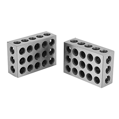 2ST Gehärteter Stahl-Blöcke, Fräsen Parallelspannblock 1-2-3 Endmaßblocks Parallel Spannblock Drehwerkzeuge 123 Fräswerkzeug 23 Löcher Fräsen Parallelspannblock Fräsmaschine Zubehör von Taidda