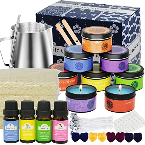 Kerzen Selber Machen Kit, DIY Kerzen Handwerk Werkzeuge Set mit Kerzendosen, Gießtopf und Löffel, Dochte Aufkleber, Düfte, Candle Dochte, Candle Dochte Halter, Farbblock, Etikett und Bienenwachs Kerzen Selber Machen Kit, DIY Kerzen Handwerk Werkzeuge Set mit Kerzendosen, Gießtopf und Löffel, Dochte Aufkleber, Düfte, Candle Dochte, Candle Dochte Halter, Farbblock, Etikett und Bienenwachs von Taietc