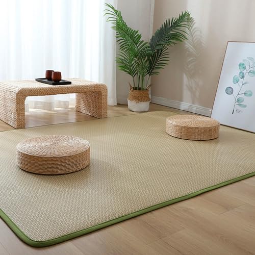 Japanische Tatami-bodenmatte, Natürlicher Bambus-teppich, Rutschfeste Bodenmatte, Faltbare Sommer-schlafmatte, Innenbodenteppich Für Wohnzimmer, Schlafzimmer, Krabb(Size:180x200cm(71x79inch),Color:C) von Taifuan