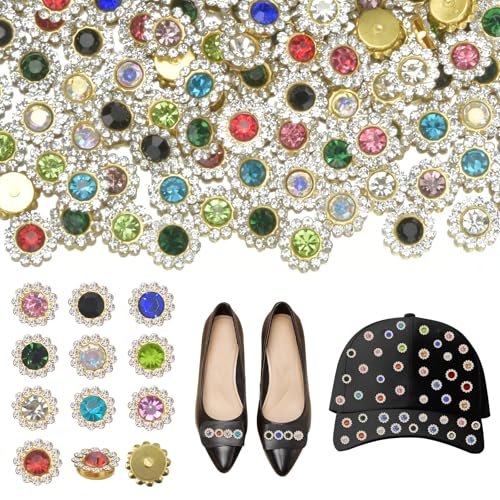 Taikuray Sonnenblumen-Strasssteine zum Aufnähen, 10 mm, Kristallglas mit Metallblumen-Form, Krallenbasis zum Basteln, zum Aufnähen auf Strass, für Kleidung, Schuhe, Hüte, Taschen, Nähzubehör, 200 von Taikuray