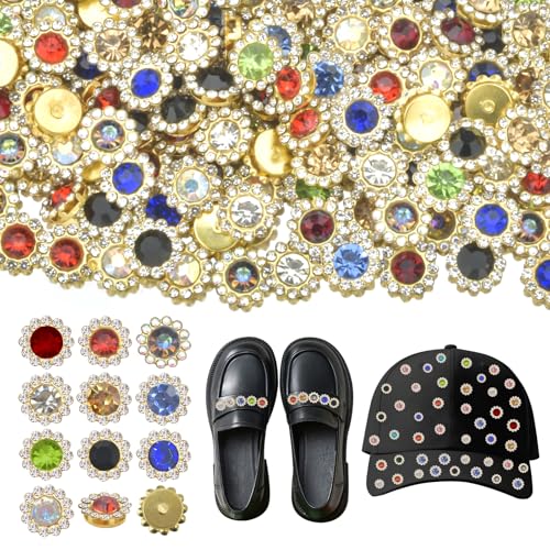 Taikuray Sonnenblumen-Strasssteine zum Aufnähen, 12 mm, Kristallglas mit Metallblumen-Form, Krallenbasis zum Basteln, zum Aufnähen auf Strass, für Kleidung, Schuhe, Hüte, Taschen, Nähzubehör, 200 von Taikuray