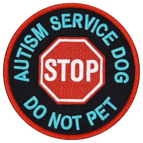 TailWag Planet Aufnäher mit Aufschrift "Autism Service Dog Stop Do Not Pet", bestickt, mit Klettverschluss TailWag Planet Aufnäher mit Aufschrift "Autism Service Dog Stop Do Not Pet", bestickt, mit Klettverschluss von TailWag Planet