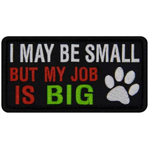 TailWag Planet Aufnäher mit Aufschrift "I May Be Small But My Job is Big Service", bestickt, mit Klettverschluss TailWag Planet Aufnäher mit Aufschrift "I May Be Small But My Job is Big Service", bestickt, mit Klettverschluss von TailWag Planet