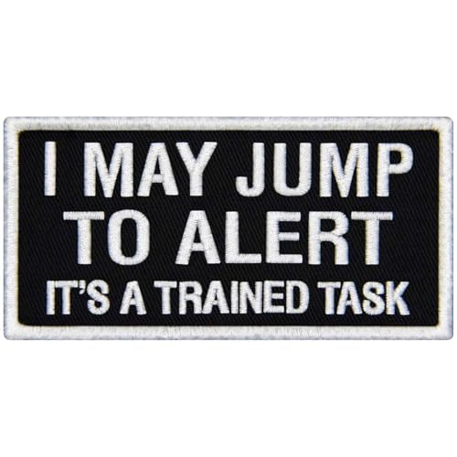 TailWag Planet Aufnäher mit Aufschrift "I May Jump to Alert It's A Trained Task Service", bestickt, mit Klettverschluss TailWag Planet Aufnäher mit Aufschrift "I May Jump to Alert It's A Trained Task Service", bestickt, mit Klettverschluss von TailWag Planet