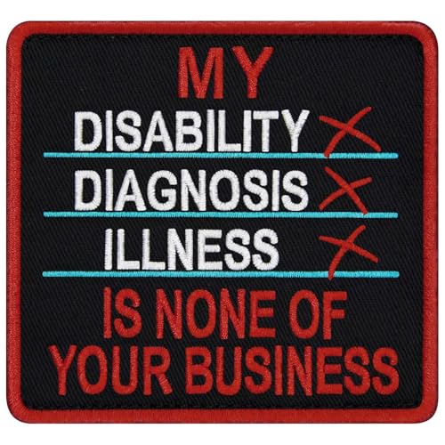 TailWag Planet Aufnäher mit Aufschrift "My Disability Diagnosis Illness is None of Your Business", bestickt, mit Klettverschluss von TailWag Planet