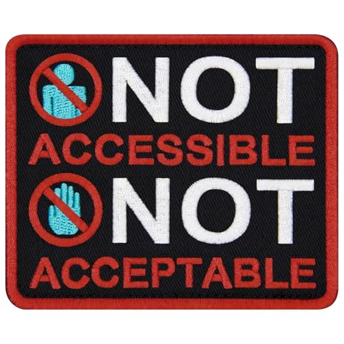 TailWag Planet Aufnäher mit Aufschrift "Not Accessible Not Acceptable Service", bestickt, mit Klettverschluss von TailWag Planet