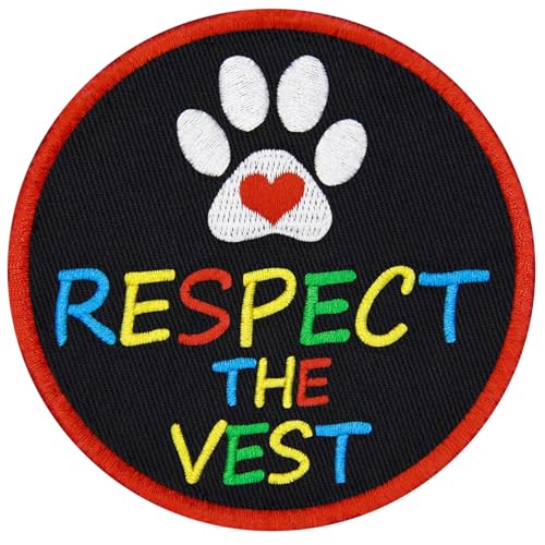 TailWag Planet Aufnäher mit Aufschrift "Respect The Vest Service", bestickt, mit Klettverschluss von TailWag Planet