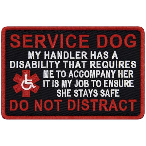 TailWag Planet Aufnäher mit Aufschrift "Service Dog My Handler Has A Disability", bestickt, mit Klettverschluss TailWag Planet Aufnäher mit Aufschrift "Service Dog My Handler Has A Disability", bestickt, mit Klettverschluss von TailWag Planet