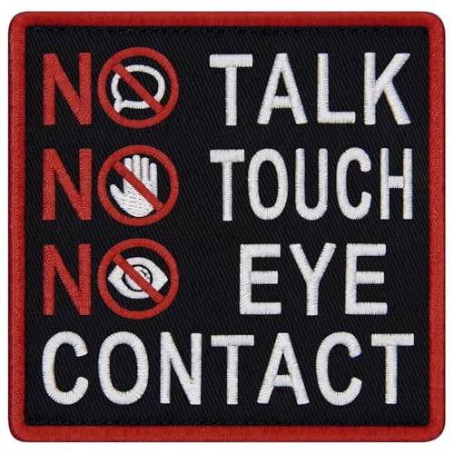 TailWag Planet Aufnäher mit Aufschrift "Service Dog No Talk No Touch No Eye Contact", bestickt, mit Klettverschluss TailWag Planet Aufnäher mit Aufschrift "Service Dog No Talk No Touch No Eye Contact", bestickt, mit Klettverschluss von TailWag Planet