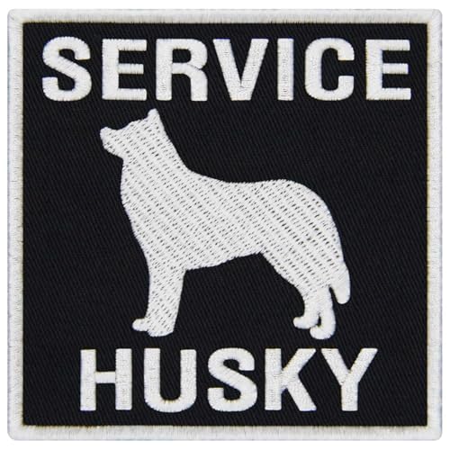 TailWag Planet Aufnäher mit Aufschrift "Service Husky Service Dog", bestickt, mit Klettverschluss von TailWag Planet