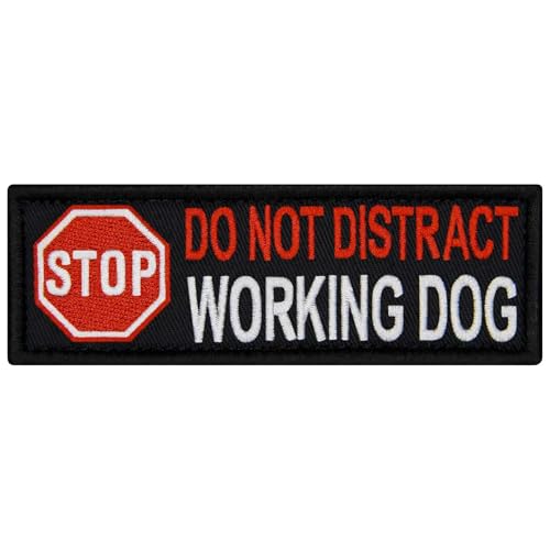 TailWag Planet Aufnäher mit Aufschrift "Stop Do Not Distract Working Dog Service", bestickt, mit Klettverschluss von TailWag Planet