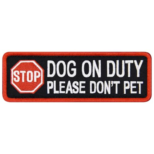 TailWag Planet Aufnäher mit Aufschrift "Stop Dog On Duty Please Don't Pet Service", bestickt, mit Klettverschluss von TailWag Planet