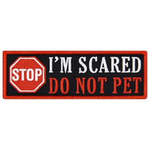 TailWag Planet Aufnäher mit Aufschrift "Stop I'm Scared Do Not Pet Service", bestickt, mit Klettverschluss von TailWag Planet