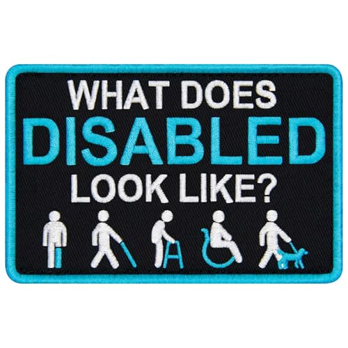 TailWag Planet Aufnäher mit Aufschrift "What Does Disabled Look Like Service", bestickt, mit Klettverschluss von TailWag Planet