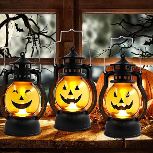 3 Stück Halloween Laterne,Halloween kürbis Laterne,Halloween Deko Lampe,Kürbis Licht,Halloween Deko Kürbis,LED Kürbis,Halloween Vintage Kürbis Laterne,für Innen Außen Gärten Party Halloween Deko 3 Stück Halloween Laterne,Halloween kürbis Laterne,Halloween Deko Lampe,Kürbis Licht,Halloween Deko Kürbis,LED Kürbis,Halloween Vintage Kürbis Laterne,für Innen Außen Gärten Party Halloween Deko von TaimeiMao