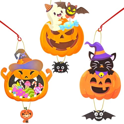 3 Stück Halloween Laternen Bastelset für Kinder,Halloween kürbis Laterne,Basteln Kinder,DIY Kinderlaternen,für Home Party Dekoration.(Keine Batterien enthalten) von TaimeiMao