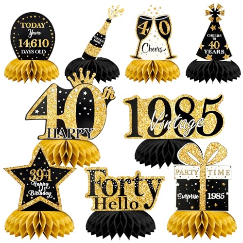 40. Geburtstag Tischdeko Schwarz Gold,9 Stück Bienenwaben Deko Tischaufsätze Set,40 Geburtstag Deko für Männer und Frauen,Tischdekoration für 40. jährige 40. Geburtstag 40. Geburtstag Tischdeko Schwarz Gold,9 Stück Bienenwaben Deko Tischaufsätze Set,40 Geburtstag Deko für Männer und Frauen,Tischdekoration für 40. jährige 40. Geburtstag von TaimeiMao