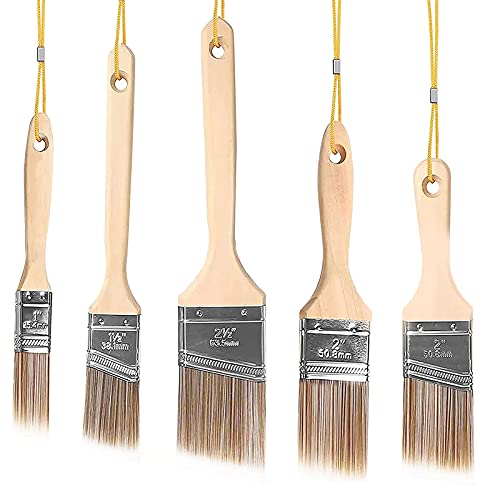 5 Stück Lackpinsel für Lacke,Flachpinsel Set 25,4mm/38,1mm/50,8mm/63,5mm,Pinselset mit Holzgriff für Farben, Holz Lasurpinselset,Pinselset Maler,Flachpinsel Set Aquarel,Pinsel Maler 5 Stück Lackpinsel für Lacke,Flachpinsel Set 25,4mm/38,1mm/50,8mm/63,5mm,Pinselset mit Holzgriff für Farben, Holz Lasurpinselset,Pinselset Maler,Flachpinsel Set Aquarel,Pinsel Maler von TaimeiMao