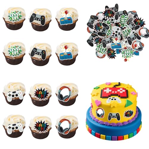 60 Stück Essbare Kuchen Dekoration Videospiel Muffin Cupcake Toppers Waffelpapier Gaming Tortendeko Happy Birthday Cake Toppers für Jungen Mädchen Kindergeburtstag Spielkonsolen Thema Party 60 Stück Essbare Kuchen Dekoration Videospiel Muffin Cupcake Toppers Waffelpapier Gaming Tortendeko Happy Birthday Cake Toppers für Jungen Mädchen Kindergeburtstag Spielkonsolen Thema Party von TaimeiMao