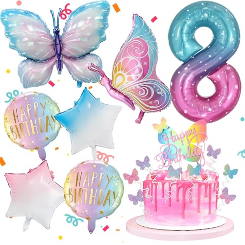 8 Jahre Schmetterling Geburtstag Deko 18 Stück, mit Schmetterlinge Geburtstag Tortendeko, Schmetterling Folienballon 8 Jahre, Bunt Schmetterlinge Geburtstagsdeko, für Mädchen 8 Jahre 8 Jahre Schmetterling Geburtstag Deko 18 Stück, mit Schmetterlinge Geburtstag Tortendeko, Schmetterling Folienballon 8 Jahre, Bunt Schmetterlinge Geburtstagsdeko, für Mädchen 8 Jahre von TaimeiMao