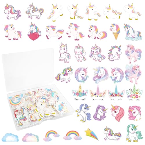 TaimeiMao 80 Stück Einhorn Tortendeko Essbar,Einhorn Kuchendeko,Essbare Tortenaufleger,Esspapier Tortendeko,Einhorn Cake Topper,für Kinder Mädchen Junge Geburtstag Baby Shower Party TaimeiMao Rosa von TaimeiMao