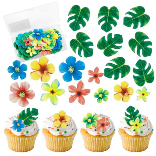 83 Stück Esspapier Tortendeko, Essbare Blumen und Blüten Blätter für Torte Cupcake Topper, Hawaii Kuchen Deko Essbar für Dschungel Geburtstag Babyparty Dekoration 83 Stück Esspapier Tortendeko, Essbare Blumen und Blüten Blätter für Torte Cupcake Topper, Hawaii Kuchen Deko Essbar für Dschungel Geburtstag Babyparty Dekoration von TaimeiMao