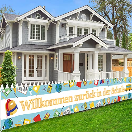 Alles Gute Zum Schulanfang Banner, Einschulung Girlande Banner Deko,Schulanfang Deko Garten Tisch Mauer Schulanfang Photo Booth, "Willkommen zurück in der Schule",274x 36cm(A) von TaimeiMao