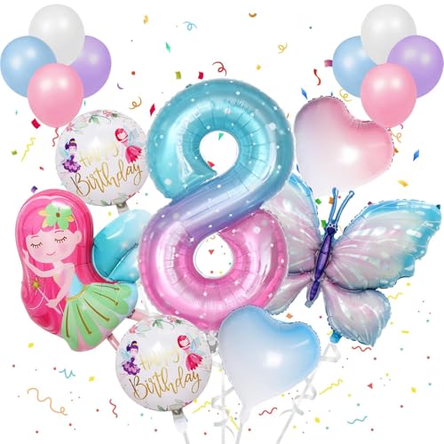 16 Stück 8 Jahre Bunt Schmetterling Luftballons Geburtstag Mädchen Schmetterlinge Folienballon Geburtstagsdeko Feen mit Band für Themen Party Festival Party Dekoration 16 Stück 8 Jahre Bunt Schmetterling Luftballons Geburtstag Mädchen Schmetterlinge Folienballon Geburtstagsdeko Feen mit Band für Themen Party Festival Party Dekoration von TaimeiMao