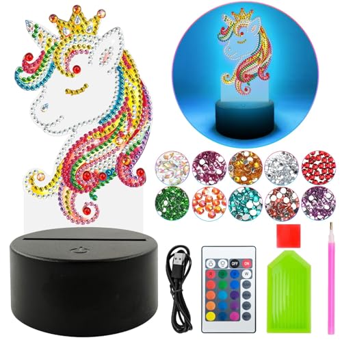Cartoon-Licht Einhorn Geschenk Basteln Mädchen,3D Nachtlicht Geschenk,Diamond Painting Set Spielzeug,3D Nachtlicht für Kinderzimmer,16 Farbwechsel,Geburtstag Kreative Geschenke für 5-10 Jahre Kinder Cartoon-Licht Einhorn Geschenk Basteln Mädchen,3D Nachtlicht Geschenk,Diamond Painting Set Spielzeug,3D Nachtlicht für Kinderzimmer,16 Farbwechsel,Geburtstag Kreative Geschenke für 5-10 Jahre Kinder von TaimeiMao