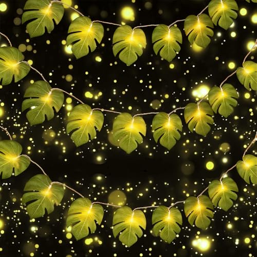 LED Lichterkette Tropisch Mit USB, 3M 20 LED Palmenblätter, Tropische Hawaii Lichterkette, Frühling Pflanzen Dekoration für Innen und Außen Party Hawaiianische Hochzeit Strand von TaimeiMao