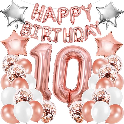 Luftballon 10. Geburtstag Rosegold,Geburtstagsdeko 10 Jahr Mädchen,Happy Birthday Dekoration Zahl,kunterbunte Luftballons Metallic,Nummerndekoration,Riesen Folienballon,Happy Birthday Dekoration Luftballon 10. Geburtstag Rosegold,Geburtstagsdeko 10 Jahr Mädchen,Happy Birthday Dekoration Zahl,kunterbunte Luftballons Metallic,Nummerndekoration,Riesen Folienballon,Happy Birthday Dekoration von TaimeiMao