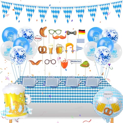 Oktoberfest deko Set,Dreiecksflagge + Tischdecke + Aluminiumfolienballon * 2 + Fotoartefakt * 17 + Taschentuch * 20 + 12 Bedruckte Latex-Luftballons,for Haus,Garten,Bar Party. Oktoberfest deko Set,Dreiecksflagge + Tischdecke + Aluminiumfolienballon * 2 + Fotoartefakt * 17 + Taschentuch * 20 + 12 Bedruckte Latex-Luftballons,for Haus,Garten,Bar Party. von TaimeiMao