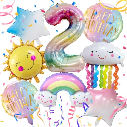 Regenbogen Geburtstagsdeko 2 Jahre 8 Stück, Helium Ballon Regenbogen 2, Luftballon RegenbOgen, RegenbogEn Party Kinder, Deko Geburtstag 2 Jahre Mädchen Regenbogen Geburtstagsdeko 2 Jahre 8 Stück, Helium Ballon Regenbogen 2, Luftballon RegenbOgen, RegenbogEn Party Kinder, Deko Geburtstag 2 Jahre Mädchen von TaimeiMao