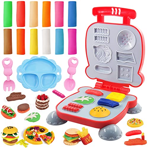 TaimeiMao Knete Zubehör Knetwerkzeug,Knete Play Doh ab 3 4 5 Jahre mit 12 Bunt Modelliermasse,Knete Set Creation Frühstück Burger,Bastelset Kinder DIY Geschenk für Kinder Jungen Mädchen TaimeiMao Knete Zubehör Knetwerkzeug,Knete Play Doh ab 3 4 5 Jahre mit 12 Bunt Modelliermasse,Knete Set Creation Frühstück Burger,Bastelset Kinder DIY Geschenk für Kinder Jungen Mädchen von TaimeiMao