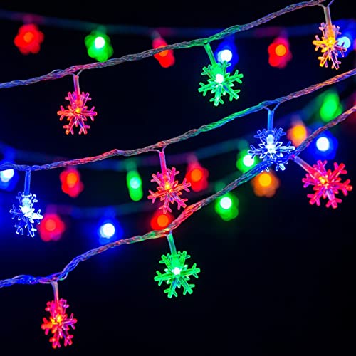 TaimeiMao Lichterkette Schneeflocken,6M 40 LED Lichterkette Weihnachten,Batteriebetrieben Lichterkette Fenster Innen,für Schlafzimmer Garten Terrasse Zimmer Party Außen Valentinstag Deko von TaimeiMao