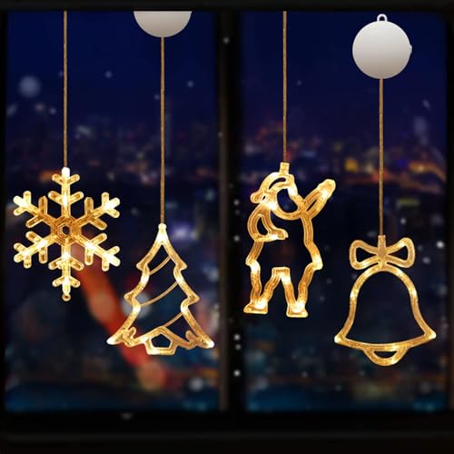 LED Fensterlicht Saugnapf, 4 Stück LED Saugnapf Weihnachten Lichter, Fensterdeko Weihnachten Mit Saugnapf, Weihnachtsdeko Fenster, Weihnachtsdeko Led mit Saugnapf, für Weihnachten Deko, Party LED Fensterlicht Saugnapf, 4 Stück LED Saugnapf Weihnachten Lichter, Fensterdeko Weihnachten Mit Saugnapf, Weihnachtsdeko Fenster, Weihnachtsdeko Led mit Saugnapf, für Weihnachten Deko, Party von TaimeiMao
