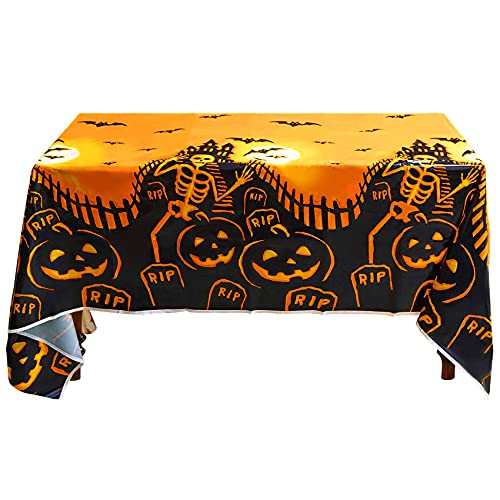 TaimeiMao Tischdecke Halloween Deko,137cm * 180 cm wasserdichte Tischdecke,Halloween Gruselige Tischdecke,Rechteckige Tischdecke,Tischdecke Gruseliger Kürbis,Halloween Deko von TaimeiMao