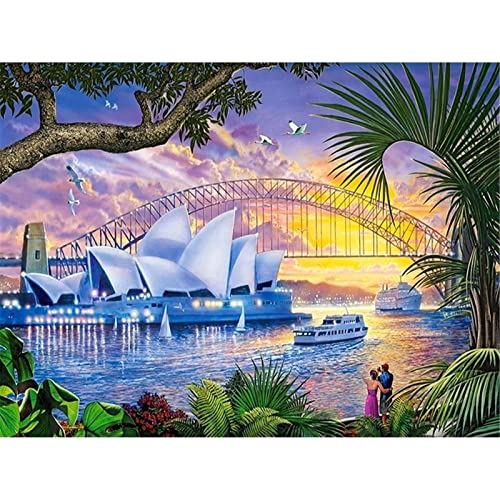 Diamond Painting Set,Opernhaus in Sydney 5D Diamant Painting Bilder für Erwachsene,DIY Full Drill Malen nach Zahlen,Crystal Strass Stickerei Kreuzstich Dekoration für Home Wall 80x100cm Diamond Painting Set,Opernhaus in Sydney 5D Diamant Painting Bilder für Erwachsene,DIY Full Drill Malen nach Zahlen,Crystal Strass Stickerei Kreuzstich Dekoration für Home Wall 80x100cm von Tainrun