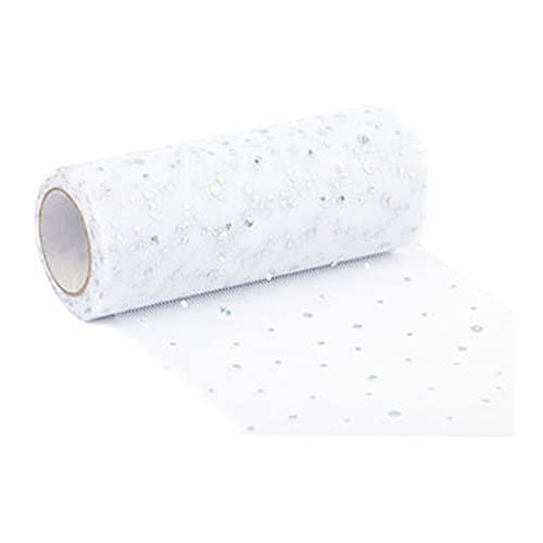 Tainrunse 1 Rolle Geschenkband, glitzernd, Party-Kranz, Tüllband, Rolle, langlebig, weiß Tainrunse 1 Rolle Geschenkband, glitzernd, Party-Kranz, Tüllband, Rolle, langlebig, weiß von Tainrunse