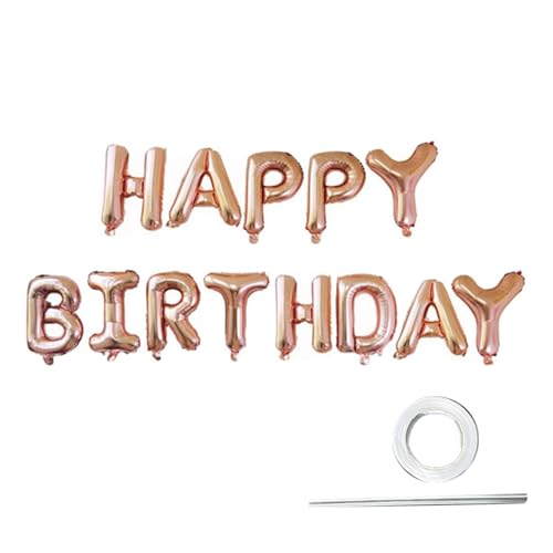 Tainrunse Buchstaben, Luftballons, Banner, Partygeschenke, Happy Birthday, Luftballons, Banner, keine Luftlecks, Roségold von Tainrunse