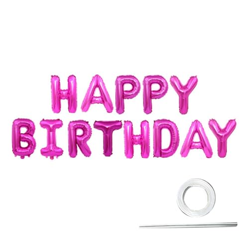 Tainrunse Buchstaben, Luftballons, Banner, Partygeschenke, Happy Birthday, Luftballons, Banner, keine Luftlecks, Rosenrot von Tainrunse