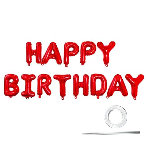 Tainrunse Buchstaben, Luftballons, Banner, Partygeschenke, Happy Birthday, Luftballons, Banner, keine Luftlecks, Rot von Tainrunse