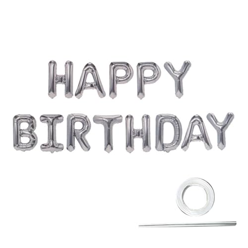 Tainrunse Buchstaben, Luftballons, Banner, Partygeschenke, Happy Birthday, Luftballons, Banner, keine Luftlecks, Silber Tainrunse Buchstaben, Luftballons, Banner, Partygeschenke, Happy Birthday, Luftballons, Banner, keine Luftlecks, Silber von Tainrunse